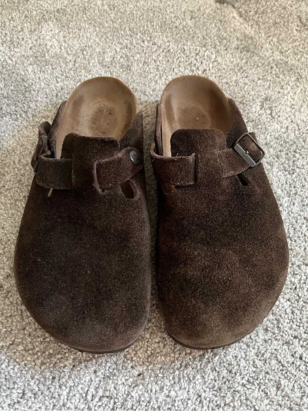Birkenstock Boston Size 38/7 Dark Brown Mocha Suede Clog Sandal